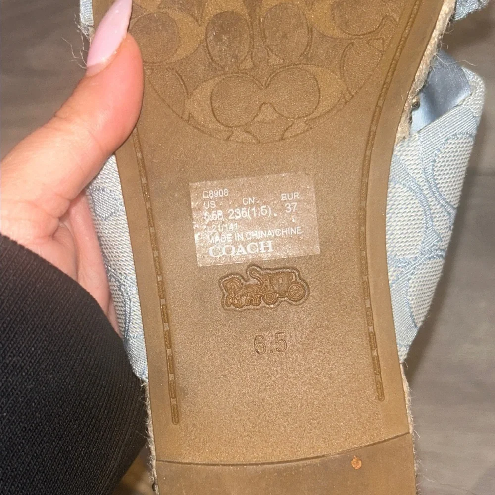 NWT Coach Charli Espadrille Sandals Light Blue Size 6.5 - Picture 9 of 12